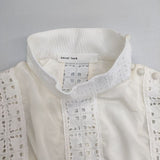 sacai luck ハイネック 15AWLU980 レース ブラウス シャツ オフホワイト レディース サカイ ラック【中古】6-0709M∞