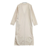 Whim Gazette THE PAUSE ザ ポーズ サテンVネック ワンピース ベージュ レディース ウィムガゼット【中古】6-0513M∞