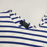 Le Minor フランス製 ボーダー コットン 長袖Ｔシャツ カットソー ロンＴ ホワイト ブルー レディース ルミノア【中古】6-0518M∞
