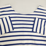 Le Minor フランス製 ボーダー コットン 長袖Ｔシャツ カットソー ロンＴ ホワイト ブルー レディース ルミノア【中古】6-0518M∞