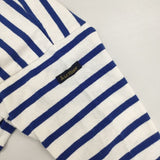 Le Minor フランス製 ボーダー コットン 長袖Ｔシャツ カットソー ロンＴ ホワイト ブルー レディース ルミノア【中古】6-0518M∞