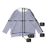 Le Minor フランス製 ボーダー コットン 長袖Ｔシャツ カットソー ロンＴ ホワイト ブルー レディース ルミノア【中古】6-0518M∞