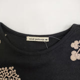 mina perhonen forest parade ウール混 刺繍 ua8027 サイズ38 ドロップショルダー ワンピース ブラック ベージュ レディース ミナペルホネン【中古】6-0401T♪