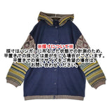 M&KYOKO 佐藤繊維 BBA01508WA フーディ ジャージー ジャガードニット切替 ジャケット ネイビー レディース エムアンドキョウコ【中古】6-0914T♪