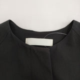 evam eva no-collar coat ウールノーカラーコート E251T017 サイズ1 コート 25SS ブラック レディース エヴァムエヴァ【中古】6-0320M♪