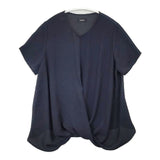 JOURNAL STANDARD L'essage 定価13000円 半袖 ブラウス シャツ ネイビー レディース ジャーナルスタンダードレサージュ【中古】6-0615S∞