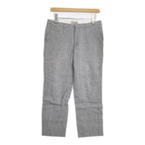 MARGARET HOWELL 578-143509 コットンリネン グレンチェック スラックス パンツ グレー レディース マーガレットハウエル【中古】6-0810G∞