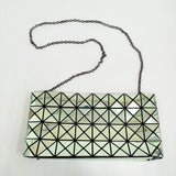 BAO BAO ISSEY MIYAKE メタリックチェーンショルダーバッグ BB31-AG123 ライトグリーン レディース バオバオイッセイミヤケ【中古】6-0401G♪