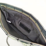 BAO BAO ISSEY MIYAKE メタリックチェーンショルダーバッグ BB31-AG123 ライトグリーン レディース バオバオイッセイミヤケ【中古】6-0401G♪