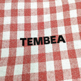 TEMBEA バケットトートミニ ニードルパンチ 定価16500円 チェック トートバッグ レッド ホワイト レディース テンベア【中古】6-0903T◎