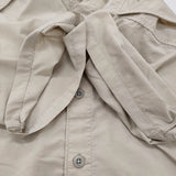 Columbia PFG フィッシングシャツ ナイロン アメリカ古着 ボタンダウン BD 半袖シャツ ベージュ メンズ コロンビア【中古】6-0630S♪