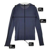 HUMAN WOMAN シアークルーカットソー コットン 長袖Ｔシャツ カットソー ロンＴ ネイビー レディース ヒューマンウーマン【中古】6-0507M∞
