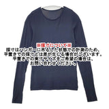 HUMAN WOMAN シアークルーカットソー コットン 長袖Ｔシャツ カットソー ロンＴ ネイビー レディース ヒューマンウーマン【中古】6-0507M∞