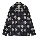 NOMARHYTHM TEXTILE ノーマリズムテキスタイル Argyle Open Collar Shirt アーガイルオープンカラーシャツ 定価30800円 長袖シャツ 2025 ブラック グレー メンズ【中古】6-0328T♪