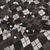 NOMARHYTHM TEXTILE ノーマリズムテキスタイル Argyle Open Collar Shirt アーガイルオープンカラーシャツ 定価30800円 長袖シャツ 2025 ブラック グレー メンズ【中古】6-0328T♪