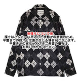 NOMARHYTHM TEXTILE ノーマリズムテキスタイル Argyle Open Collar Shirt アーガイルオープンカラーシャツ 定価30800円 長袖シャツ 2025 ブラック グレー メンズ【中古】6-0328T♪