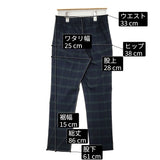 ROPE' ブラックウォッチ チェック サイズ36 センタープレス パンツ ネイビー グリーン レディース ロペ【中古】6-0606G◎