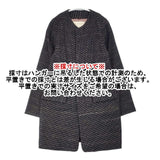 Pal'las Palace ウールリネン ハケ目 点描ドット ノーカラー コート ネイビー ベージュ レディース パラスパレス【中古】6-0907T∞