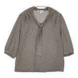 MICHEL KLEIN 幾何柄ボウタイジャージーカットソー ブラウス シャツ マルチカラー レディース ミッシェルクラン【中古】6-0507M∞