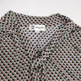 MICHEL KLEIN 幾何柄ボウタイジャージーカットソー ブラウス シャツ マルチカラー レディース ミッシェルクラン【中古】6-0507M∞