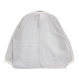 休日と詩 portom20086 バックボタン ギャザー コットン ブラウス シャツ ライトグレー レディース 休日と詩【中古】6-0820M∞