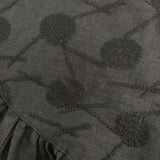 tumugu 刺繍 サイズF リネン TB18141 ブラウス シャツ ブラック レディース ツムグ【中古】6-0606G◎