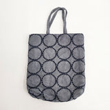 mina perhonen tambourine toast bag zs9997 刺繍 リネンコットン トートバッグ グレー レディース ミナペルホネン【中古】6-0810G∞