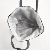 mina perhonen tambourine toast bag zs9997 刺繍 リネンコットン トートバッグ グレー レディース ミナペルホネン【中古】6-0810G∞