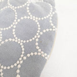 mina perhonen tambourine エッグバッグ vs9893 刺繍 トートバッグ グレー ホワイト レディース ミナペルホネン【中古】6-0810G∞