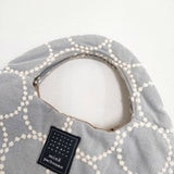 mina perhonen tambourine エッグバッグ vs9893 刺繍 トートバッグ グレー ホワイト レディース ミナペルホネン【中古】6-0810G∞