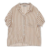 LUSANA ルサナ TINA SHIRTS 定価16500円 ジャーナルスタンダード購入 半袖シャツ 25SS ホワイト ベージュ レディース【中古】6-0608S∞