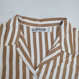 LUSANA ルサナ TINA SHIRTS 定価16500円 ジャーナルスタンダード購入 半袖シャツ 25SS ホワイト ベージュ レディース【中古】6-0608S∞
