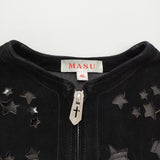 MASU エムエーエスユー DREAM CUTTING LEATHER VEST サイズ46 定価67100円 レザー 革 MSSS-VT0322 フリンジ ベスト 22SS ブラック ユニセックス【中古】6-0914T♪