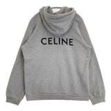 CELINE back logo print hoodie 2Y005917G サイズL プルオーバー パーカー グレー メンズ セリーヌ【中古】6-0610M∞