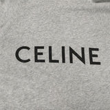 CELINE back logo print hoodie 2Y005917G サイズL プルオーバー パーカー グレー メンズ セリーヌ【中古】6-0610M∞