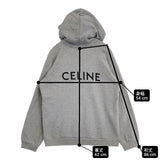 CELINE back logo print hoodie 2Y005917G サイズL プルオーバー パーカー グレー メンズ セリーヌ【中古】6-0610M∞
