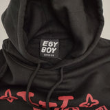 EGYBOY エギーボーイ プリント オマージュ サイズM 裏起毛 パーカー ブラック ユニセックス【中古】6-1008T∞