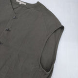 Vlas Blomme Hazy Cotton Linen ケープジレ ベスト 定価24200円 13120054 ベスト 24SS カーキ レディース ヴラスブラム【中古】6-0513M∞
