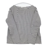 RaPPELER ボーダー サイドジップ 長袖Ｔシャツ カットソー ロンＴ ホワイト ネイビー レディース ラプレ【中古】6-0709M∞