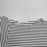 RaPPELER ボーダー サイドジップ 長袖Ｔシャツ カットソー ロンＴ ホワイト ネイビー レディース ラプレ【中古】6-0709M∞