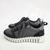 ecco Gruuv Women サイドジップ 定価31900円 サイズ38 スニーカー ブラック レディース エコー【中古】6-0605G◎
