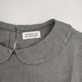 fog linen work itonowa Life別注 丸襟 リネン フレンチスリーブ 定価17600円 ブラウス シャツ グレー レディース フォグリネンワーク【中古】6-0608S∞