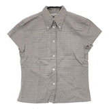 Paul Smith woman コットン 40 ボタンダウン 総柄 半袖シャツ グレー レディース ポール・スミス【中古】6-0608S∞
