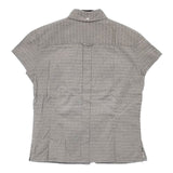 Paul Smith woman コットン 40 ボタンダウン 総柄 半袖シャツ グレー レディース ポール・スミス【中古】6-0608S∞