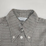 Paul Smith woman コットン 40 ボタンダウン 総柄 半袖シャツ グレー レディース ポール・スミス【中古】6-0608S∞