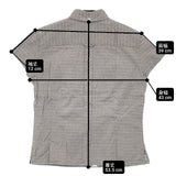 Paul Smith woman コットン 40 ボタンダウン 総柄 半袖シャツ グレー レディース ポール・スミス【中古】6-0608S∞