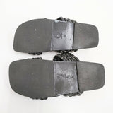 DRIES VAN NOTEN レザー サイズ36 フラット サンダル ブラック レディース ドリスヴァンノッテン【中古】6-0331S◎