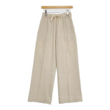 POSTELEGANT Cotton Wool Pajama Pants サイズL 定価45100円 コットンウール イージー ワイド パンツ 24AW ベージュ レディース ポステレガント【中古】6-0916T♪