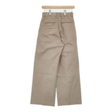 MACPHEE コットンキャンバス ツータックワイドパンツ 定価18700円 スラックス 12042104033 パンツ ベージュ レディース マカフィー【中古】6-0709G∞