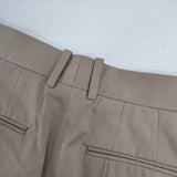 MACPHEE コットンキャンバス ツータックワイドパンツ 定価18700円 スラックス 12042104033 パンツ ベージュ レディース マカフィー【中古】6-0709G∞